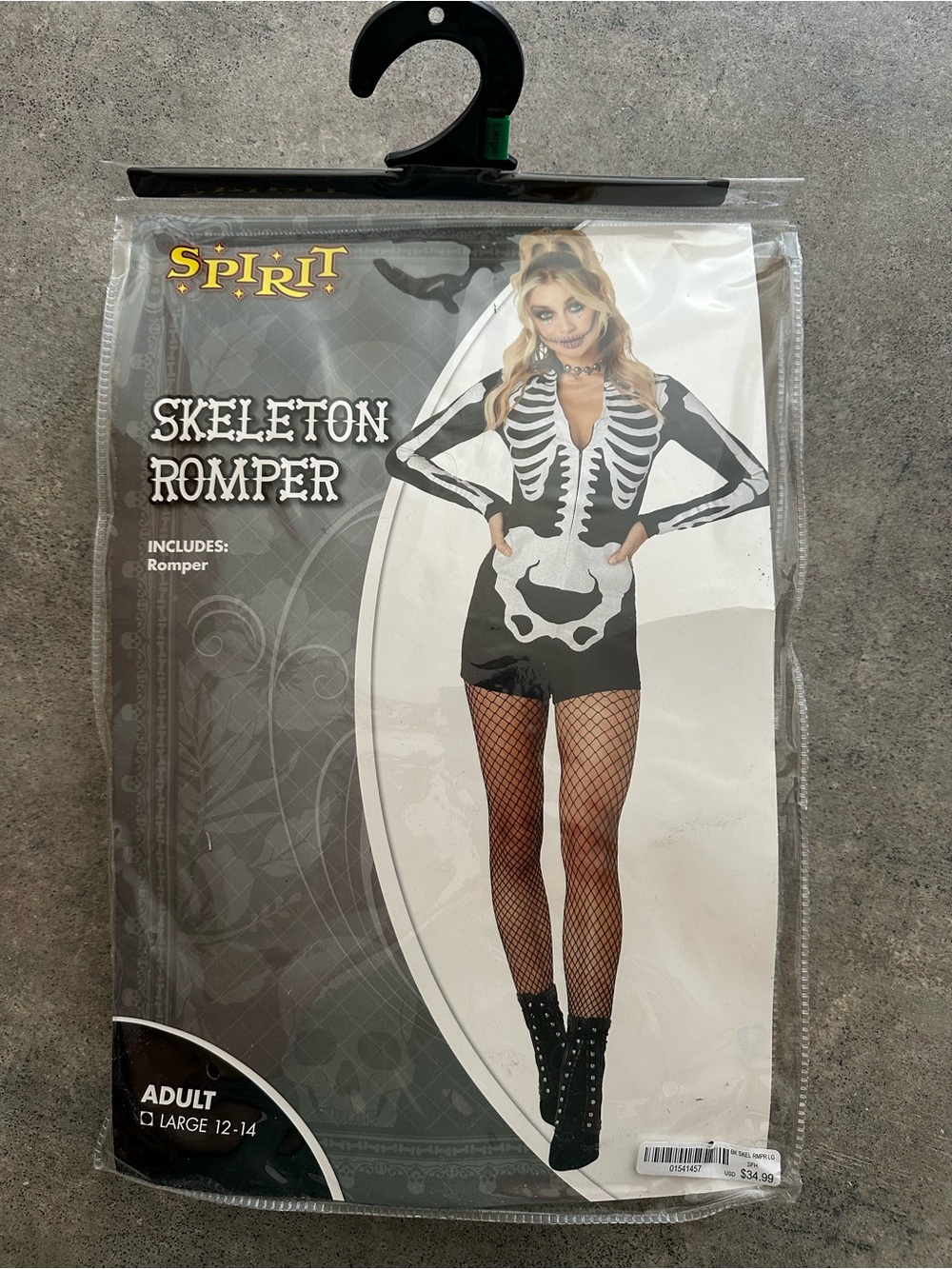 Spirit Skeleton Romper Costume - Black, White